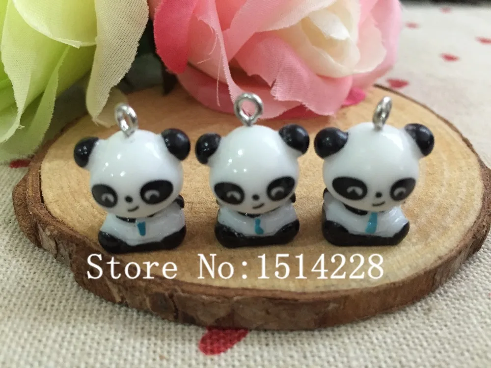 Mina Free shipping!  Cute animal charms. 3D resin standing panda pendant for key chain/phone decoration,DIY.