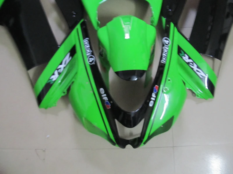 High quality plastic Fairing kit for Kawasaki ZX 6R 2007 2008 bodywork NINJA zx6r 07 08 green black ABS fairings set GH17