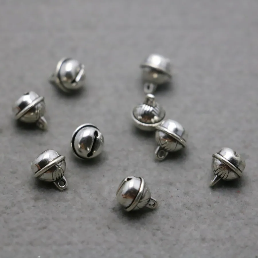 5PCS Fittings for Accessory for Jewelry Making Design Hardware small bell Alloy Findings Girl Components DIY beads Silver-plate