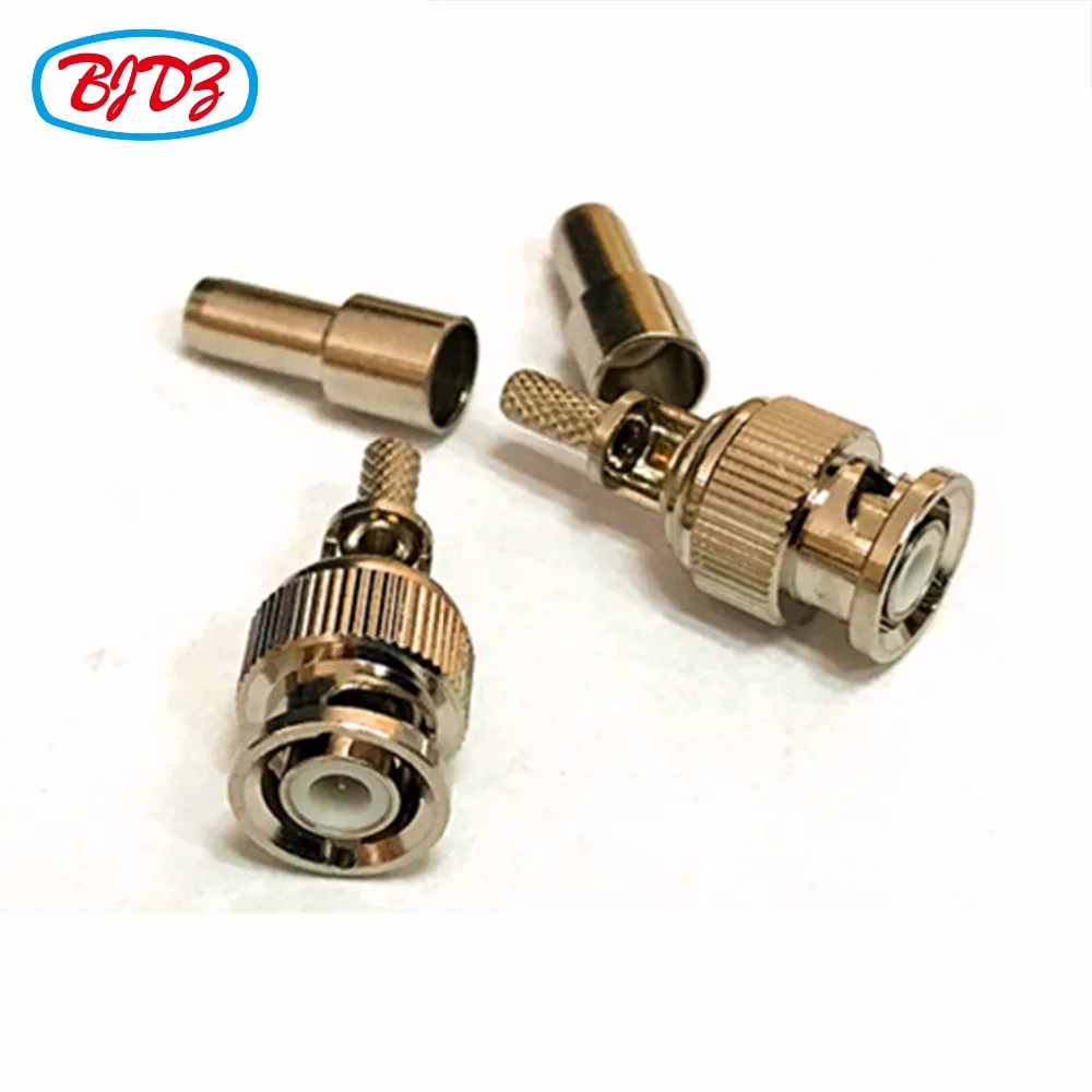 

Free Shipping 10pcs rf coaxial connector Mini BNC male crimp straight bulkhead for FIEX2 RA8000 RG174 cable