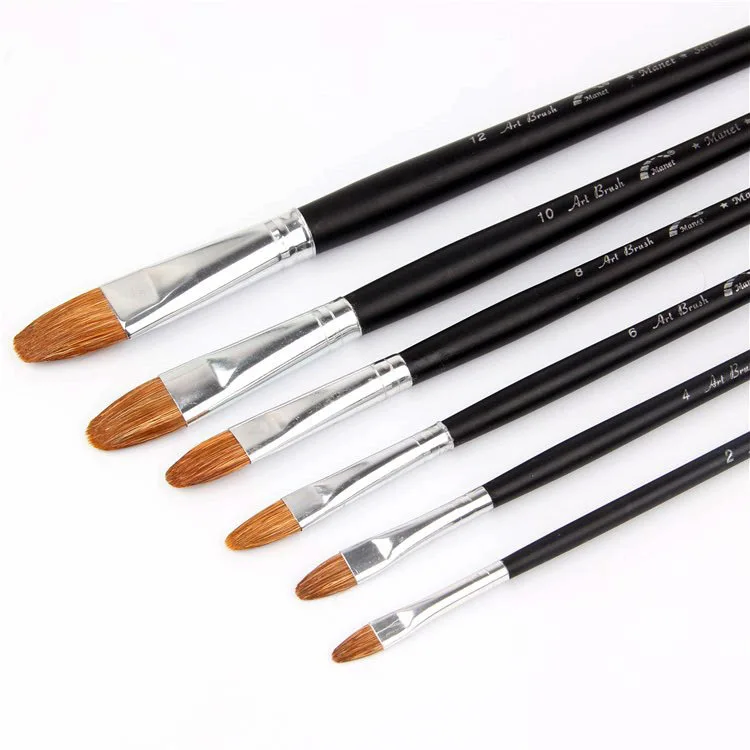 

6pcs/Set high-grade Horsehair brush paintbrush wholesale acrylic paints pen Kids water color brush artists Gouache art supplies