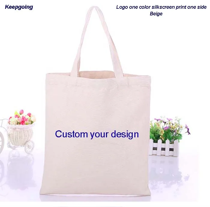 

50 pcs/lot 12A Customized Logo Tote Bag Cotton Women Shopping Bag Casual Plain Nature Cotton Canvas Shoulder Bags No Zipper