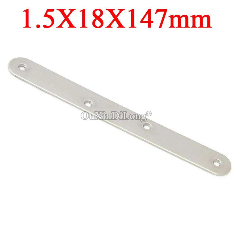 

50PCS Stainless Steel Flat Straight Corner Braces 18x147 Furniture Splicing Fixed Brackets Board Frame Shelf Connecting Fittings
