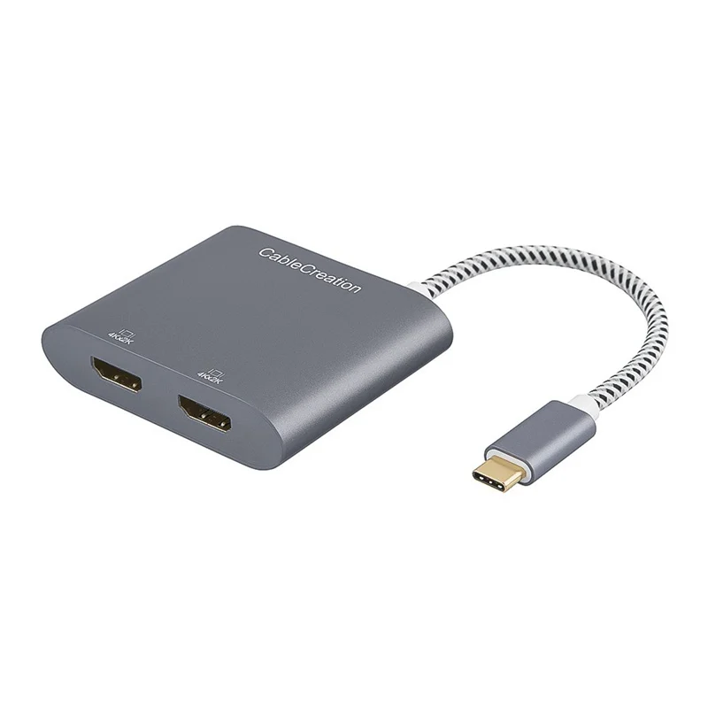 USB-C to Dual HDMI 4K,USB Type C (Compatible Thunderbolt 3) to 2 HDMI Adapter, Compatible MacBook Pro/MacBook/iMac 2017