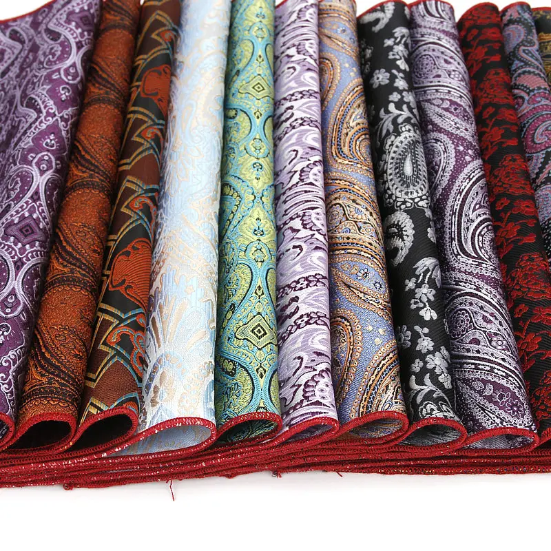 Brand Paisley Silk Handkerchiefs Woven Mens Pattern Hanky Mens Business Casual Square Pockets Handkerchief Wedding Hankies Towel