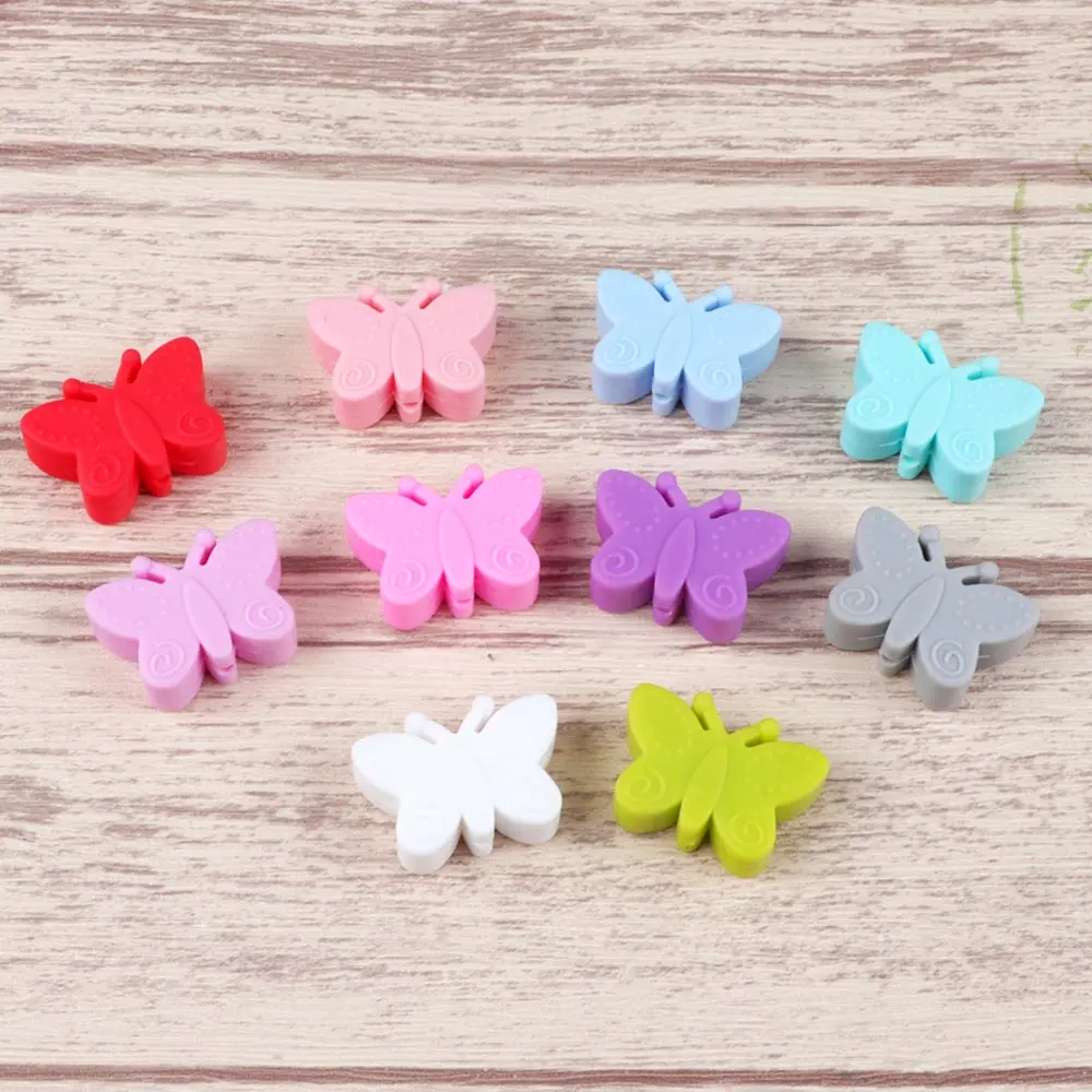 TYRY.HU 5pc/lot Cartoon Silicone Loose Beads Koala butterfly Animal Baby Chewable Teething Beads For DIY Necklace Jewelry Making