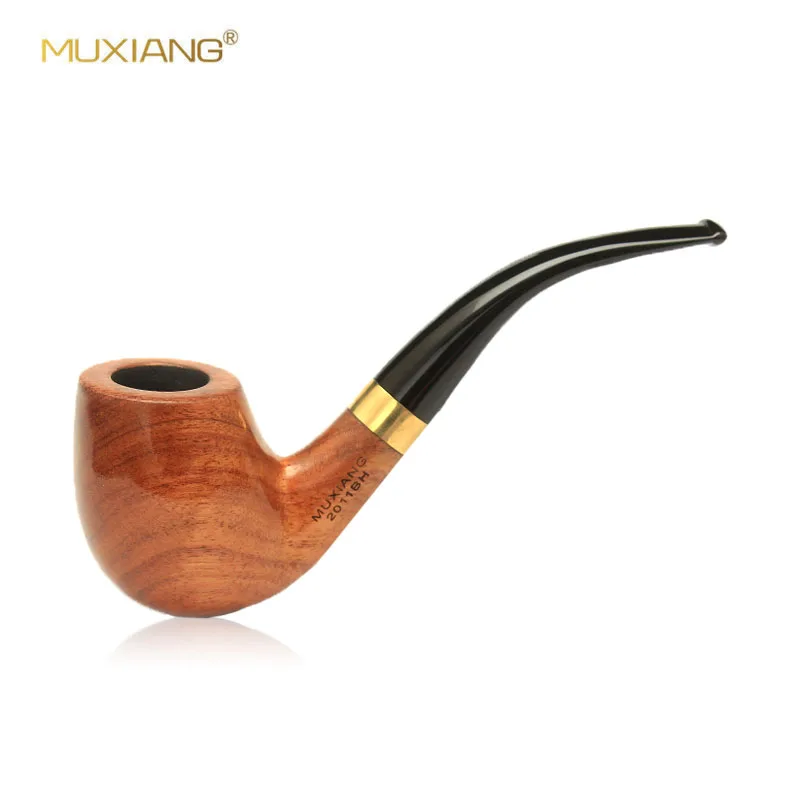 MUXIANG Handmade Rose Wood Pipe 10 Tobacco Pipe Accessories Stand 3 in 1 Knife Filters Screen Ball Cork Knoker ad0052