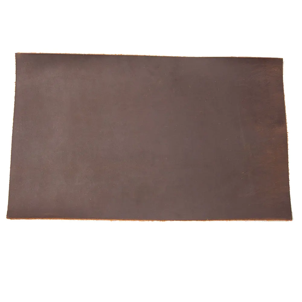 Thick cowhide genuine leather 1.8 to 2.2 mm square piece cowhide  Crazy Horse First Layer  Tanned cow skin hide brown