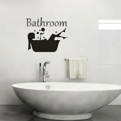 Creative Beauty Shower Pattern Wall Sticker Bathroom Door Window Decoration Mural Bathtub Bathing Decor Decals Home Wallpaper