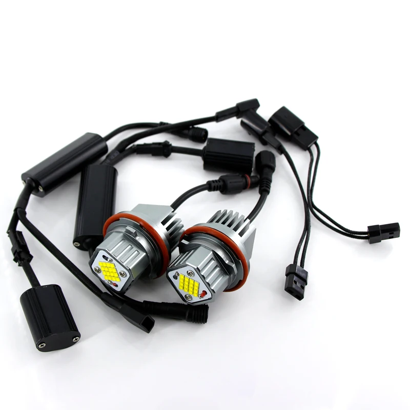 2Pcs 80W Error Free LED Angel Eyes Marker Lights Bulbs For BMW E39 E53 E60 E61 E63  E65 E66 E87 525i 530i xi 545i X3 M5 X5 00-09