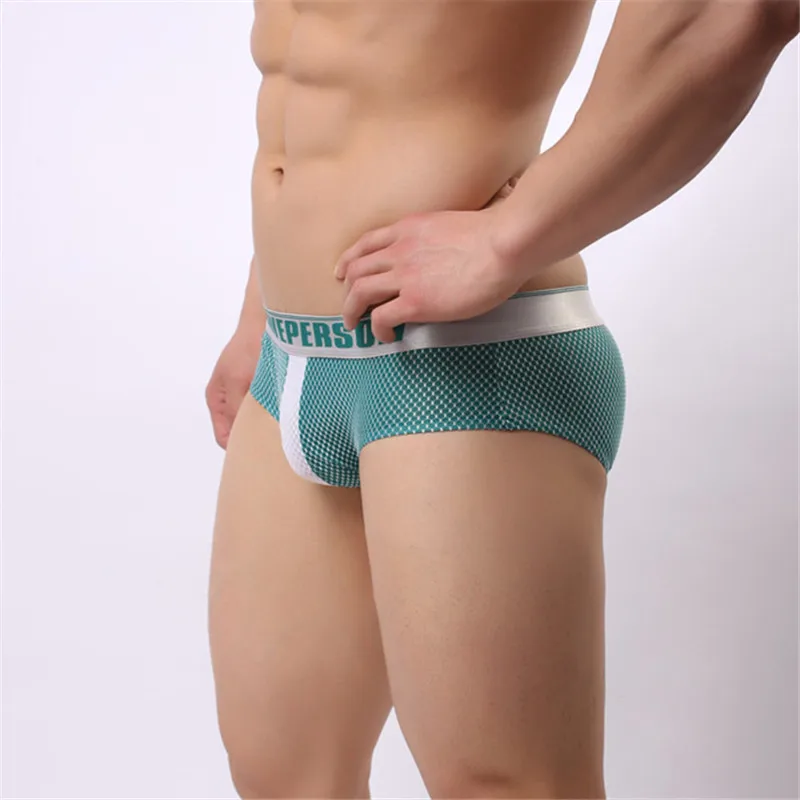 New Sexy  Men\'s Briefs Shorts BRAVE PERSON Trunks Low Waist Hit Color Underwear B1152