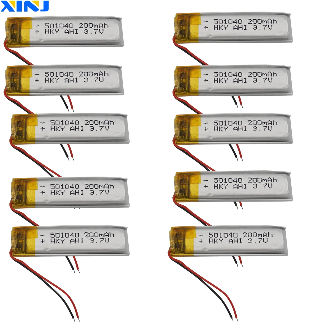 10pcs 3.7V 200 mAh 501040 Polymer Li Battery Lipo For Music Player GPS Recording Pen Sat Nav Car Camera Bluetooth Speaker LED