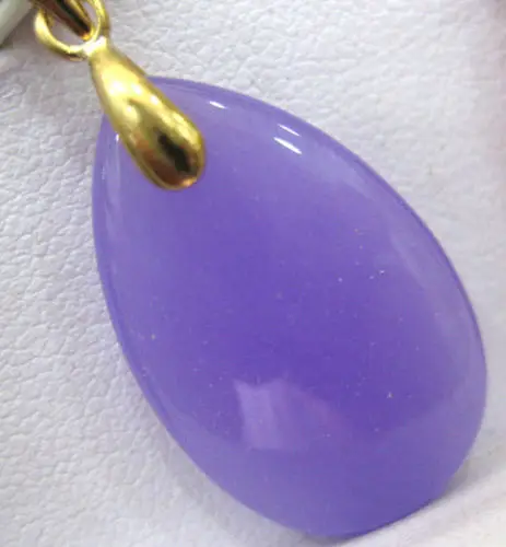 

new 2 colors charm green/purple oval Natural jade bead fine jewelry pendant necklace free chain