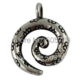 

120Pcs Tibetan Silver Color Floral Spiral Charms A15015