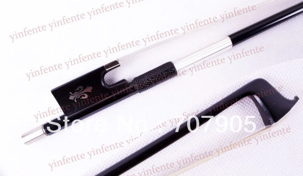 

New Violin Bow Black Carbon Fiber Ebony Frog Flower inlaid