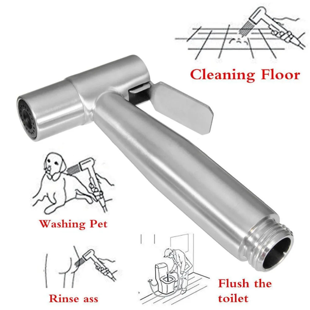 Premium Bathroom Pressure Small Shattaf Sprayer Washing Small Shower Head Flusher Flushing Clean Bidets Stainless Steel 0714-1 images - 6