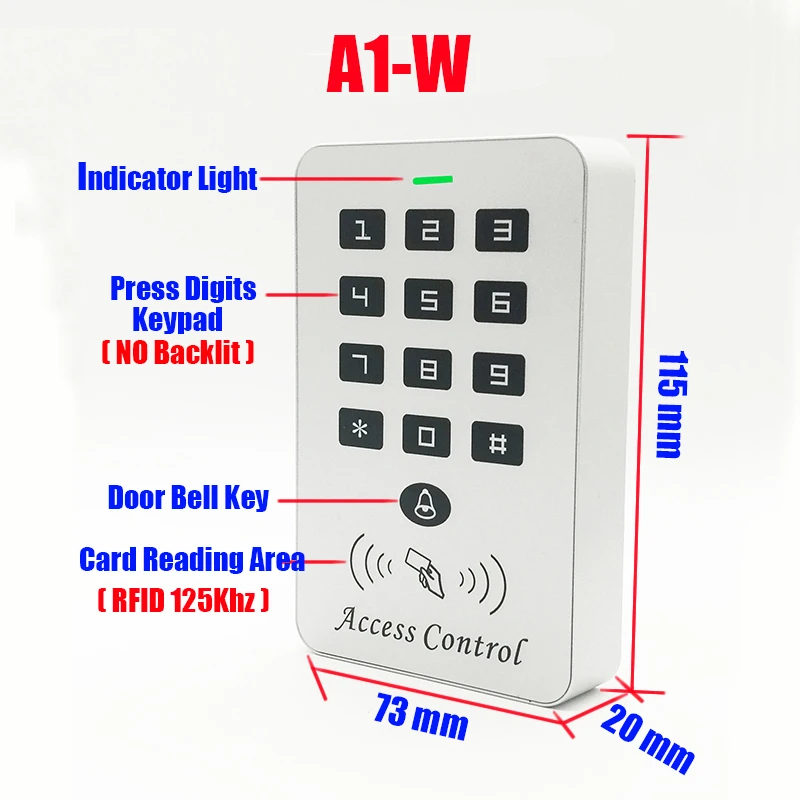 Full Rfid 125khz Door Access Control System Card Access Controller Electric Magnetic Lock & Power Supply