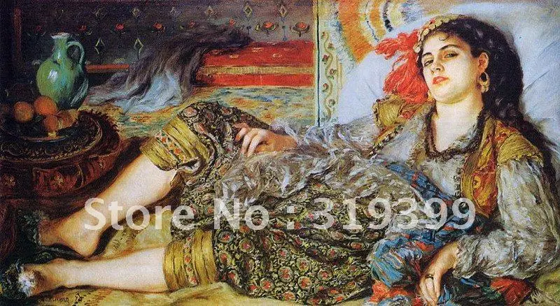 

Oil Painting Reproduction on linen canvas,odalisque woman of algiers by pierre auguste renoir,Free Fedex Shipping,handmade