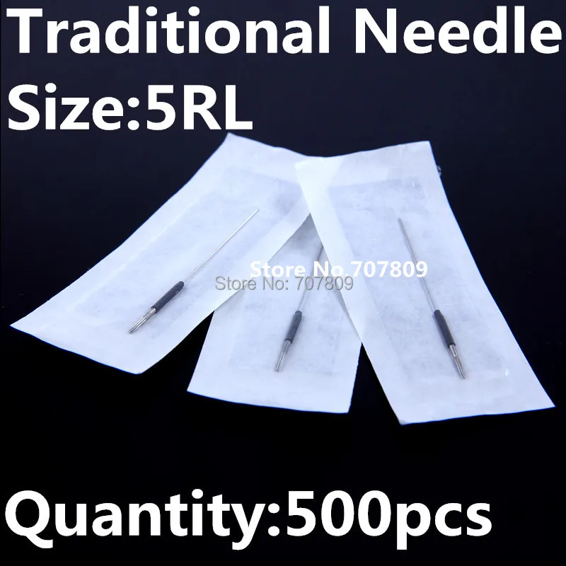 

500pcs Makeup Needles 5RL Sterilized Makeup Eyebrow Needles for Tattoo makeup machine Free Shipping