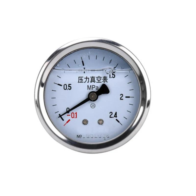 

-0.1~0Mpa/~0.3Mpa/~0.5Mpa/~0.9Mpa/~1.5Mpa/~2.4Mpa YTN Axial pressure gauge Shockproof oil pressure meter