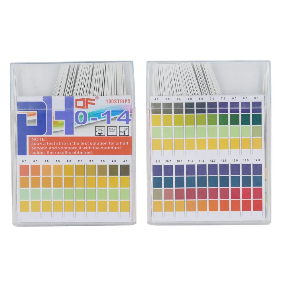 100 Strips Boxed Acid Indicator Strips Paper PH Test Strips Range 0-14  Indicator Paper Tester 20% off