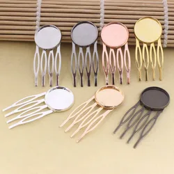 Onebeading Fit 20mm Copper Comb Hairpins Blank Cabochon Settings Hair Clips Base Accessories 22x52mm 10pcs K05467