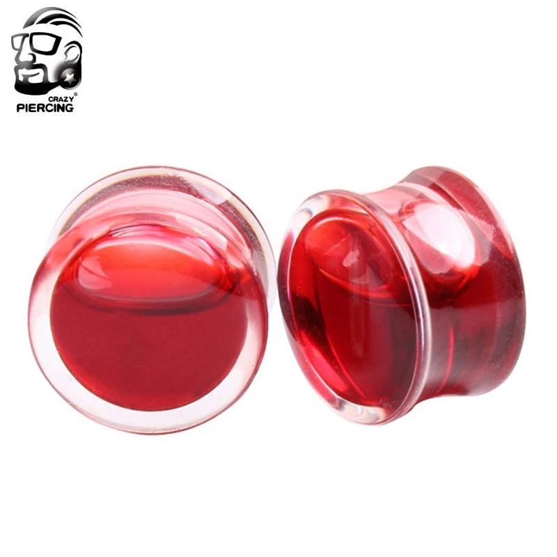 2Pcs Red Liquid Blood Acrylic Ear Plugs and Tunnels for Women Men  Earrings Piercing Ear Expanders Gauge Stretcher Jewelry Oreja