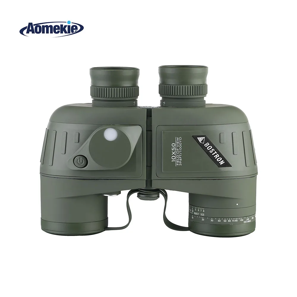 

10X50 Binoculars HD Military Marine Hunting Bird Watching Telescope with Compass Rangefinder Nitrogen Floating Waterproof