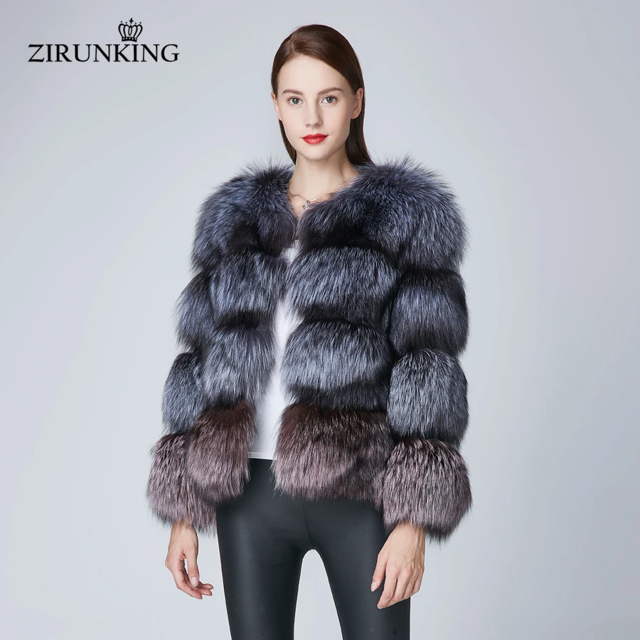 Zirunking Vrouwen Real Fox Fur Coats Winter Warm Natuurlijke Vos Bont Jas Vrouwelijke Dikke Vos Bont Bovenkleding Fashion Lady Kleding ZC1861