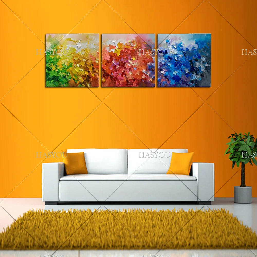 

3-Piece big size Modern Hand Painted Abstract Oil Painting Wall Art abstract picture on Canvas for Living Room office wall Decor