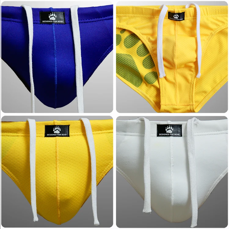 Plus Size Bear Claw Men\'s Triangular Trunks Gay Bear Underwear Bear Paw Low Waist Briefs Trunks For Bear 6 Colors M L XL XXL