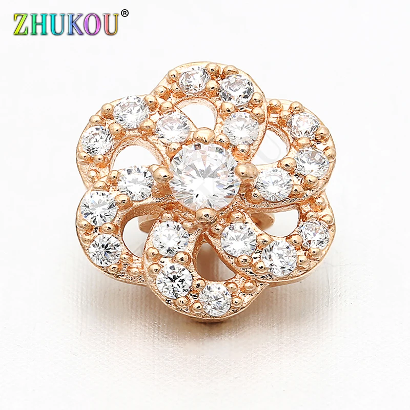 10mm Supplies for Brass Handmade Cubic Zirconia Beads for Diy Jewelry Findings Making, Hole: 1.4mm, Model: VZ133