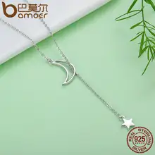 Silver Moon and Star Pendant Necklace for Women #3