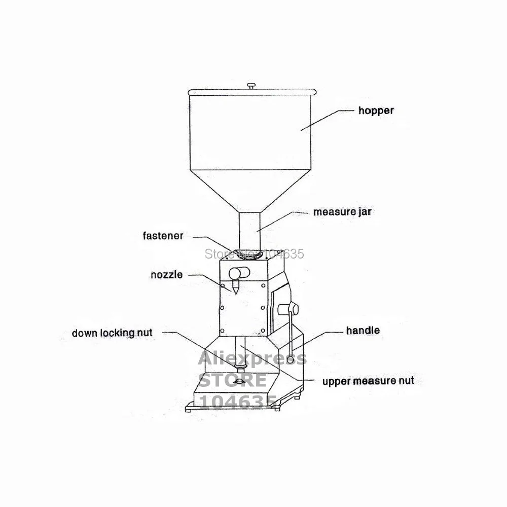 Riempitrice manuale per alimenti a pressione manuale pasta riempitrice liquida crema lozione rossetto miele Gel macchina imballatrice alta precisione 50ml