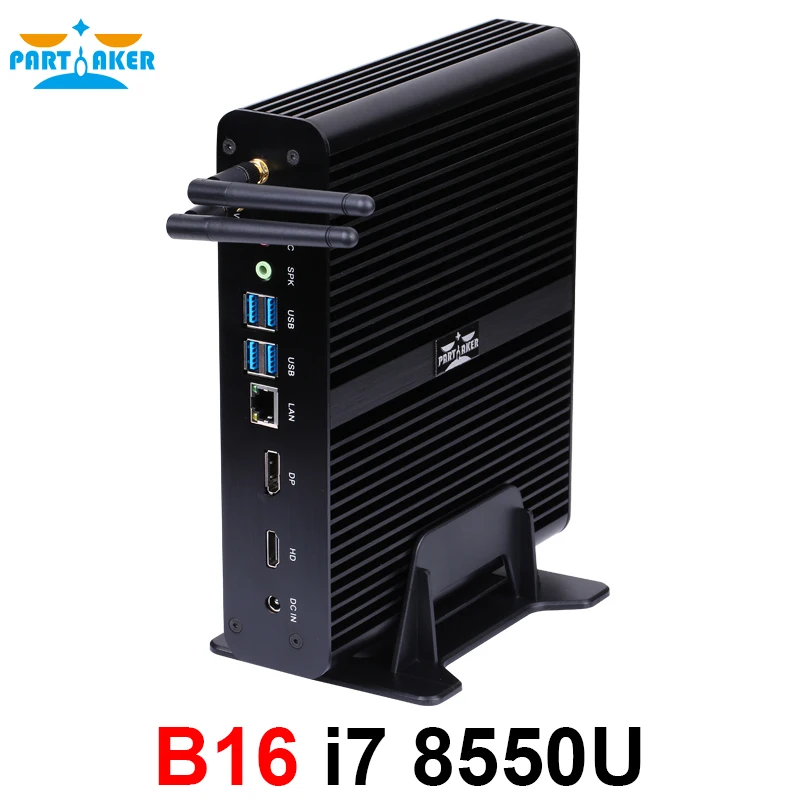 8th Gen Mini PC Windows10 Intel Core I7 8550U Quad Core 4.0GHz Quạt Không Cánh Mini 4K HTPC Intel UHD Graphics 620 Wifi