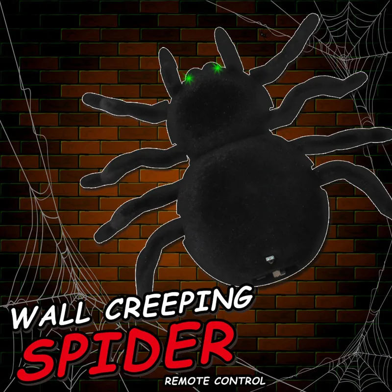 Roman Strange Horrible Toy Gesimuleerde afstandsbediening Spider met verlichting Landklimmen Prank Toy Interessant cadeau voor kinderen Jongen