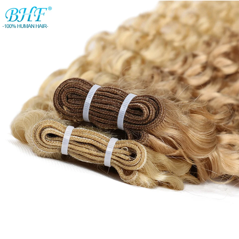 BHF Ombre Blonde Water Wave Human hair P27/613# Highlight Piano Remy Hair Weft 100g 18\