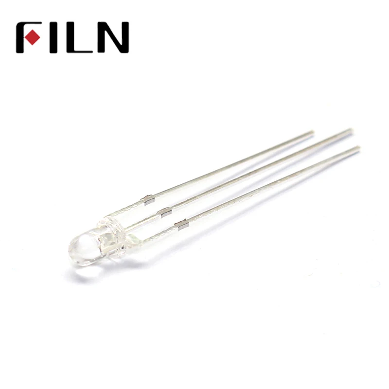 100pcs 3mm 2 Colors red and green common anode LED water clear lamp Diode light 3 pin