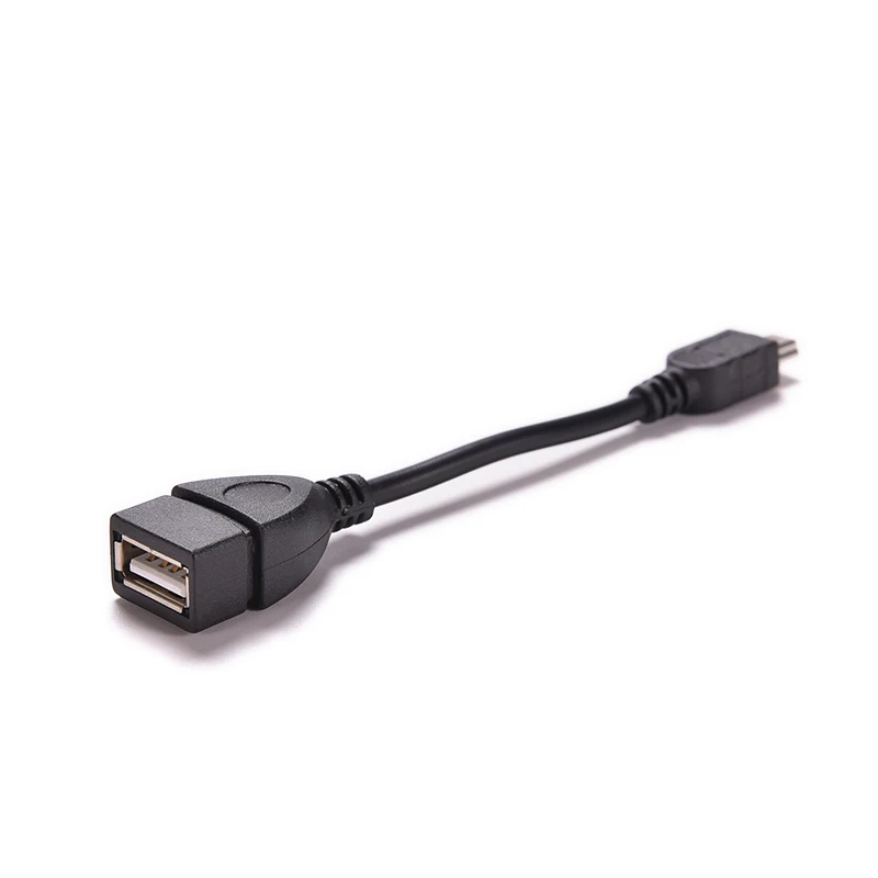 Black New 5pin Mini USB Male To USB 2.0 Type A Female OTG Host Adapter Cable OTG Cable For Cellphone Tablet MP3 MP4 Camera 10cm