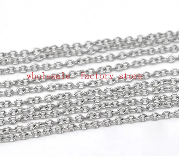 10meter in bulk    Stainless steel Thin 2mm / 3mm Oval Link chain Jewelry finding / marking Jewelry DIY