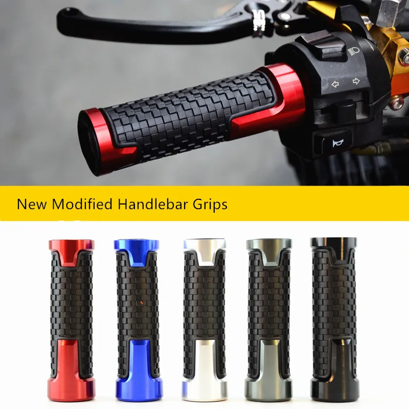 WINTUWAY Motorcycle Universal Rubber Aluminium Alloy Grips Motorcycle Handlebar Grips Motorbike Handle Hand Bar B-V-01