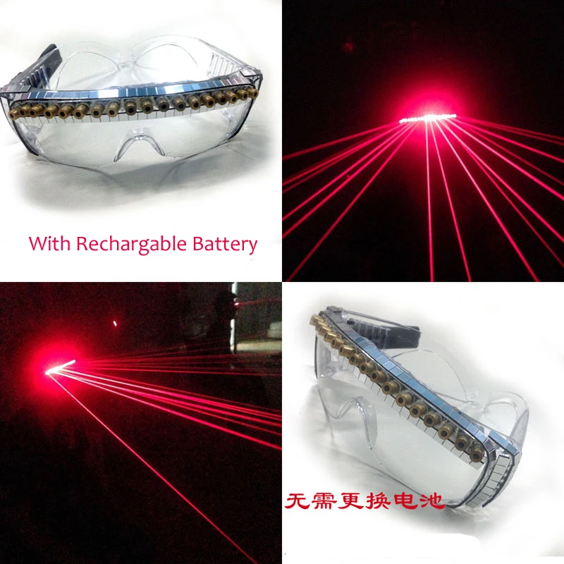 Free Shipping Laser Glasses for Event Party Supplies Red Led Glasses DJ Club Party Laser Led Glasses 15 Laser Head 15 Or 18 Beam