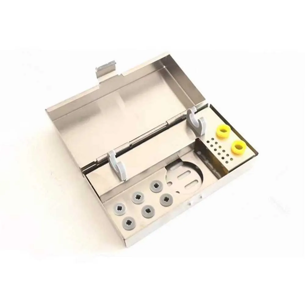 

Dental materials Dental disinfection boxes for scaler handles, work tips, Files Bur sets, Endo Files Teeth whitening