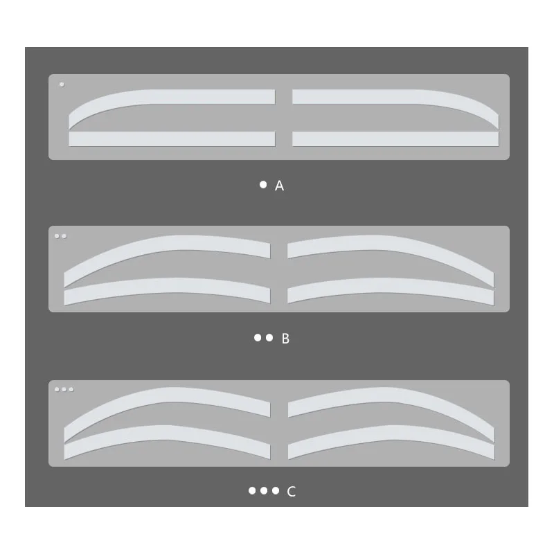 استنسل للحواجب ، مسطرة تشكيل ، قالب لاصق ، مكياج دائم ، لوازم ميكروبلادينج