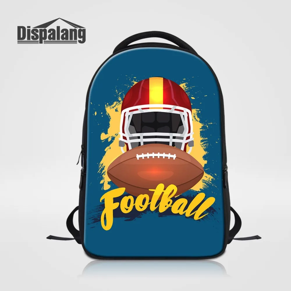 

American Football Print Backpack for Laptop, Men Sports College School Bag, Polyester Travel Backpack for Teenagers Student