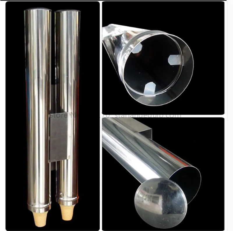 Stainless Steel Ice Cream Cone Holder Double Barrels for Soft Ice Cream Selling Double Cone Holders