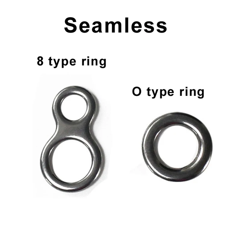 Ocean Boat Jigging Fishing Snap Connector Stainless Steel Seamless O /8 Type Ring Lures Fishing Swivel Accessories