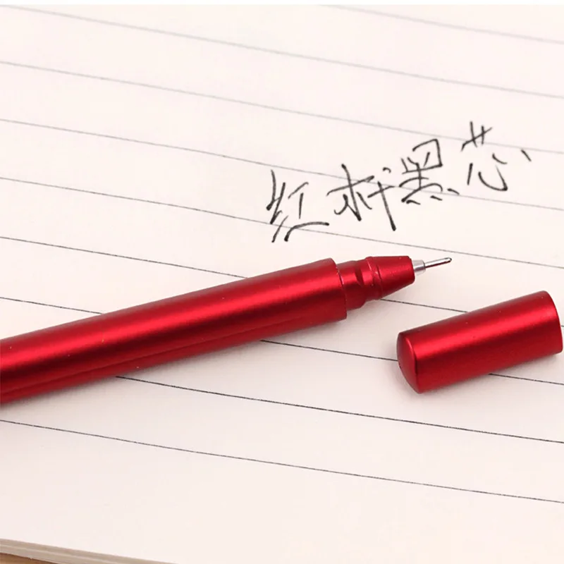 1 Pcs Metal-like Texture Feel Neutral Pen Creative Pen Student\'s Black Signature Pen Korean Stationery and Office Supplies