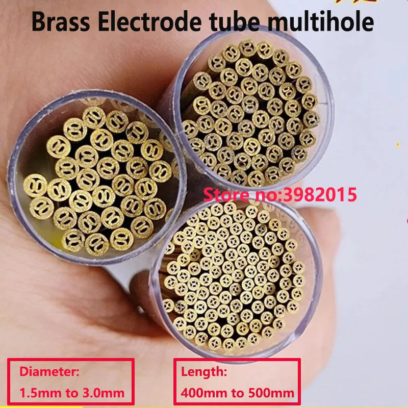 EDM Drilling Brass Electrode Tube multihole 1.5/2.0/2.5/3.0*400mm Ziyang 4 Holes for WEDM Drilling Machine