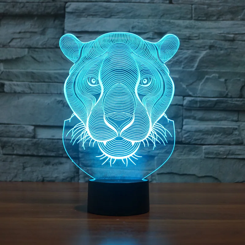 Leopard Animal 3d Nightlight Creative Electronic Gift Supply  Led Night Light Colorful Gradient Table led Lamp
